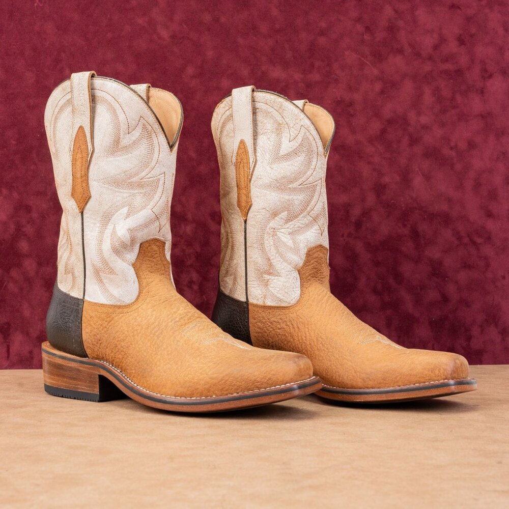 Rank 45 Men Archer Western Cowboy Square Toe Khaki Soft Toe Boots sz 13